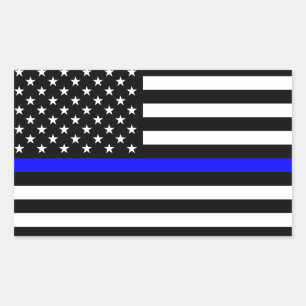 Thin Blue Line American Flag Sticker