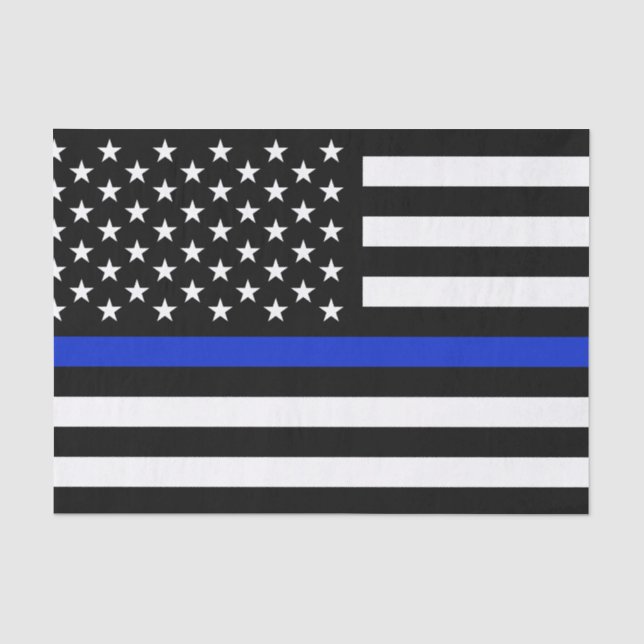 Thin Blue Line American Flag Tissue Paper (Front)