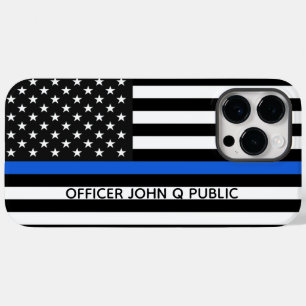 Thin Blue Line American Flag w/ Name Case-Mate iPhone 14 Pro Max Case