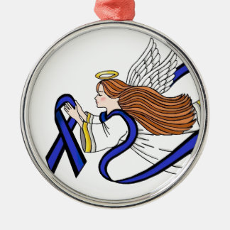 Thin Blue Line Angel Metal Ornament