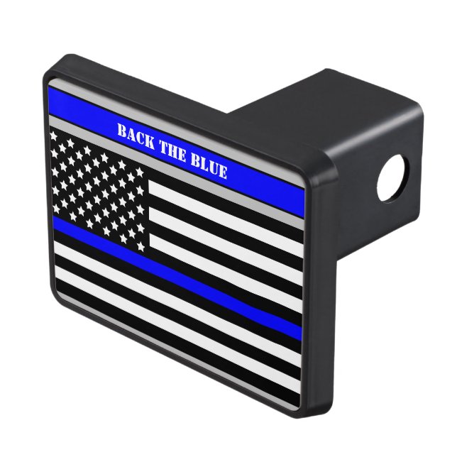 [Thin Blue Line] Back the Blue Law Enforcement SVG Trailer Hitch Cover (Top Right)