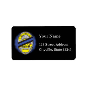 Thin Blue Line Badge Label