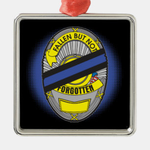 Thin Blue Line Badge Metal Ornament