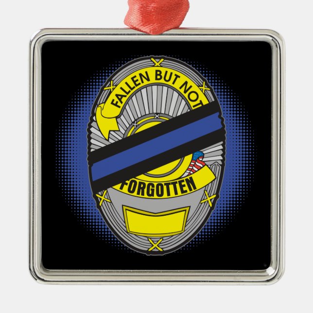 Thin Blue Line Badge Metal Ornament (Front)