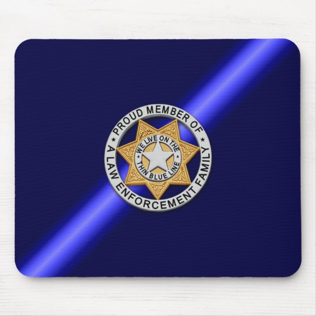 Thin Blue Line Badge Mouse Pad (Front)