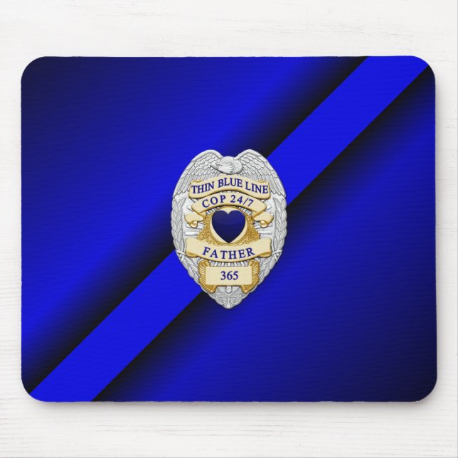 Thin Blue Line Badge Mouse Pad (Front)