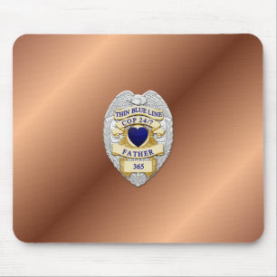 Thin Blue Line Badge Mouse Pad