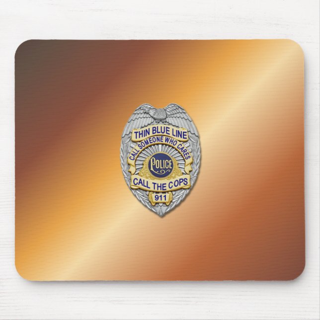 Thin Blue Line Badge Mouse Pad (Front)