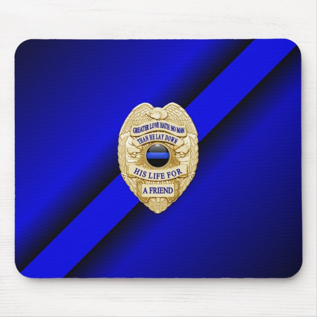 Thin Blue Line Badge Mouse Pad (Front)