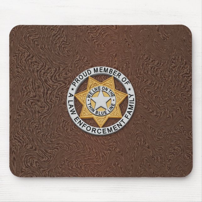 Thin Blue Line Badge Mouse Pad (Front)