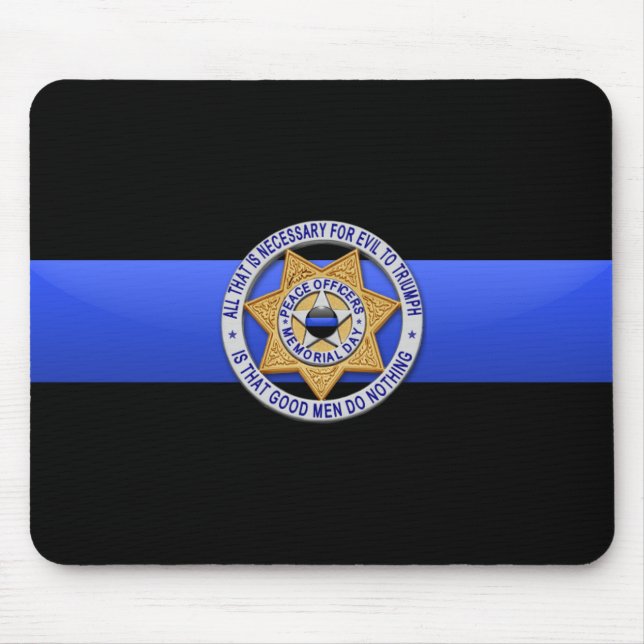 Thin Blue Line - Badge Mouse Pad (Front)