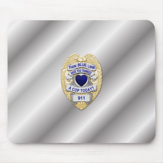 Thin Blue Line Badge Mouse Pad (Front)