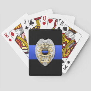 Thin Blue Line Badge Playing Cards