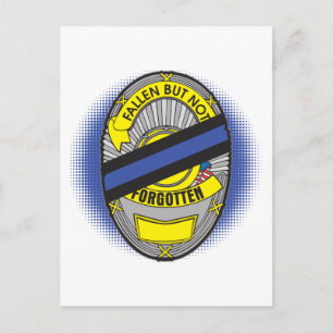 Thin Blue Line Badge Postcard