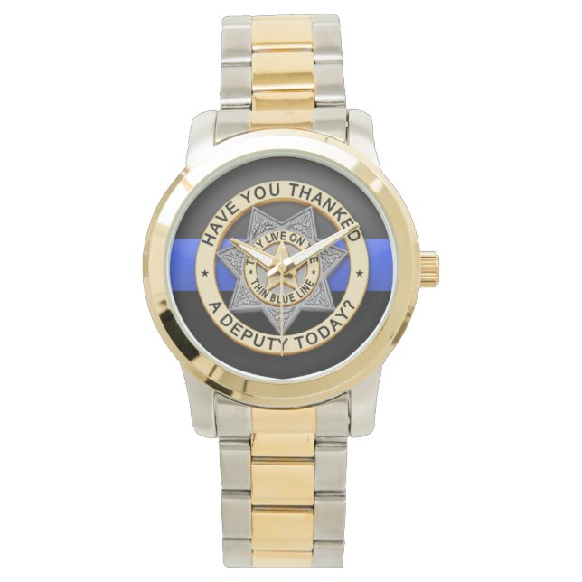 Thin Blue Line Badge Watch (Front)