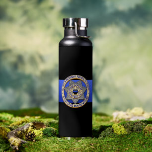 Thin Blue Line Badge Water Bottle