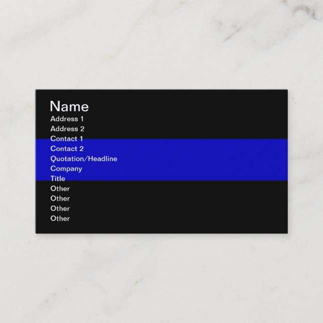 Thin Blue Line Business Card (Front)
