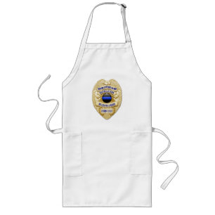 Thin Blue Line Button and Badge Long Apron