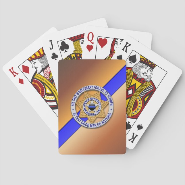 Thin Blue Line Buttons Playing Cards (Back)