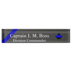 Thin Blue Line Canadian Maple Leaf Desk Name Plate