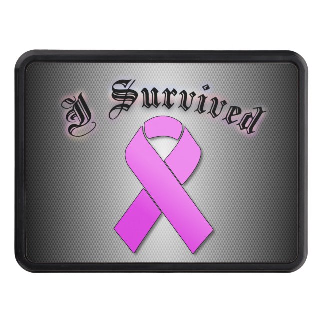 Thin Blue Line Cancer Ribbon Hitch Cover (Front)
