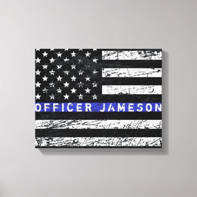 Thin Blue Line Canvas Print (Front)