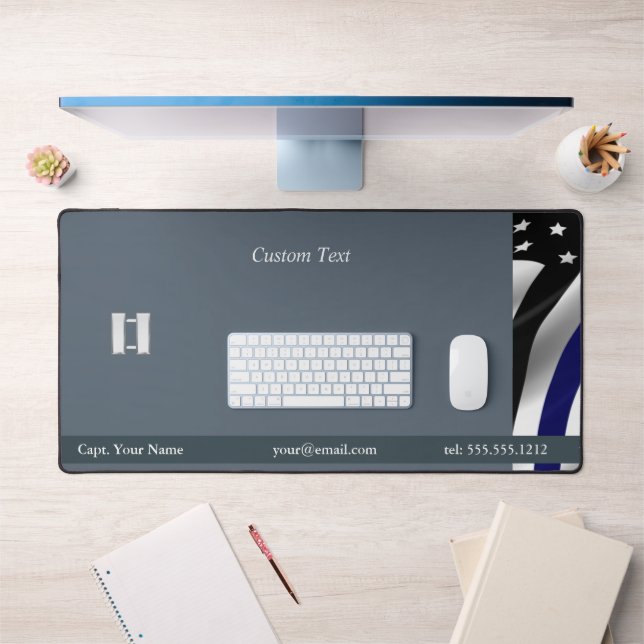Thin Blue Line Captain Rank Desk Mat (Office 1)