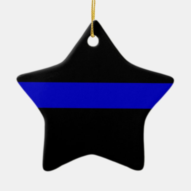 Thin Blue Line Ceramic Ornament (Front)