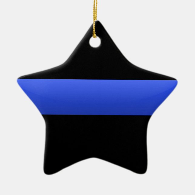 Thin Blue Line Ceramic Ornament (Front)