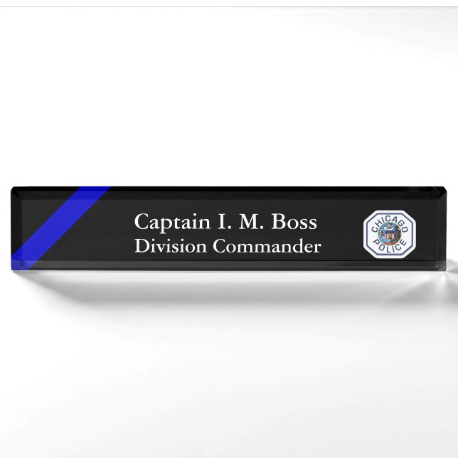 Thin Blue Line - Chicago PD Patch Desk Name Plate (Front)