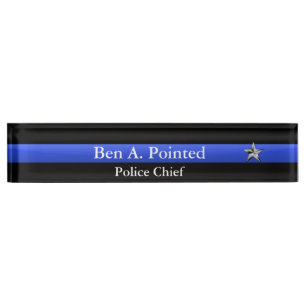 Thin Blue Line - Chief Star Rank Nameplate