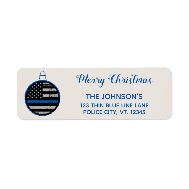Thin Blue Line Christmas- Law Enforcement - Police (Front)