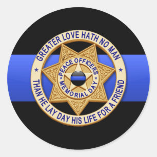 Thin Blue Line Classic Round Sticker