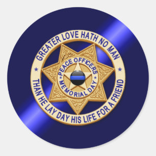 Thin Blue Line Classic Round Sticker