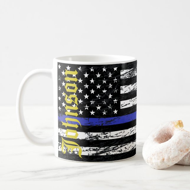Thin Blue Line Coffee Mug (With Donut)