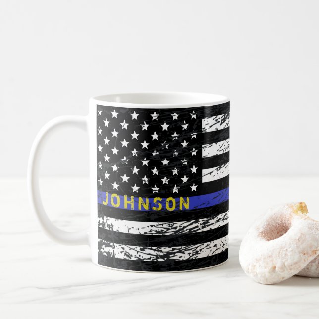 Thin Blue Line Coffee Mug (With Donut)