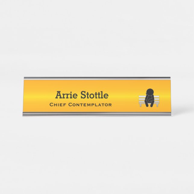 Thin Blue Line - Contemplator Desk Name Plate (Front)