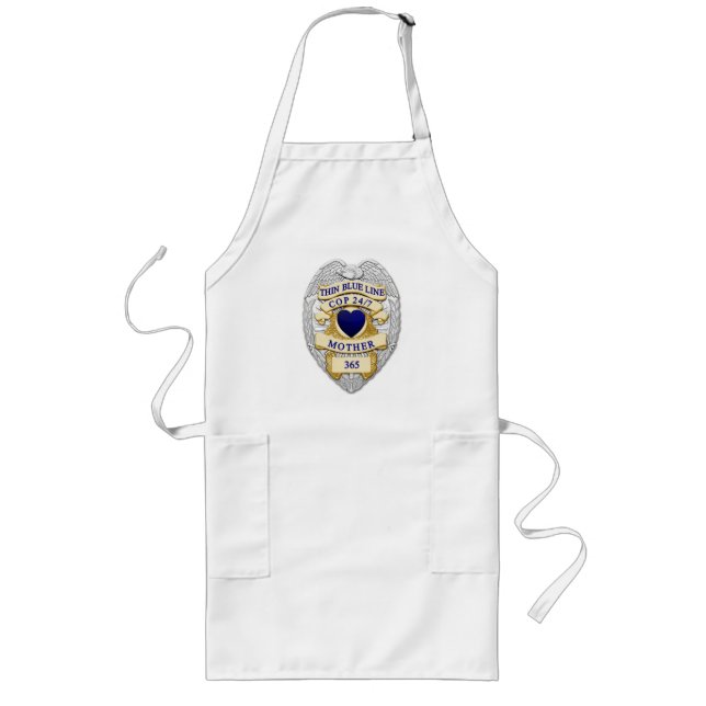 Thin Blue Line - Cop/Mother Long Apron (Front)
