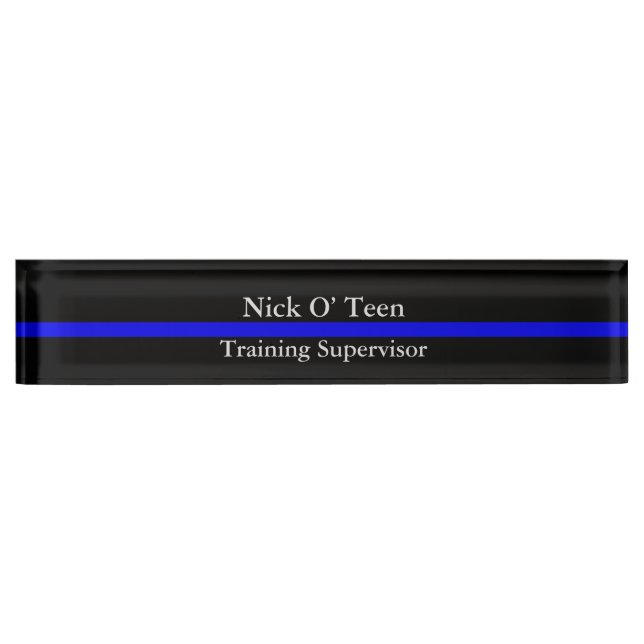 Thin Blue Line - Crisp Design Name Plate (Front)
