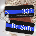 Thin Blue Line Custom Badge Number Police Officer Keychain<br><div class="desc">If you're looking for a personalized and thoughtful gift for a police officer in your life, look no further than our customized police gifts. Our thin blue line keychain is a modern and stylish accessory that any law enforcement officer would be proud to carry. The bright blue colouring of the...</div>