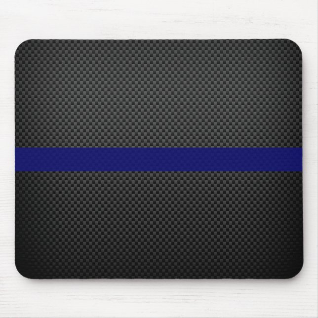 Thin Blue Line Custom Carbon Fibre Mouse Pad (Front)