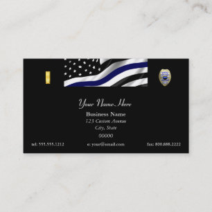 Thin Blue Line Custom Flag and Badge Business Card