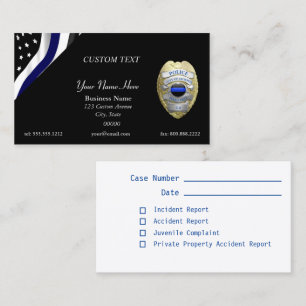 Thin Blue Line Custom Flag and Badge Business Card