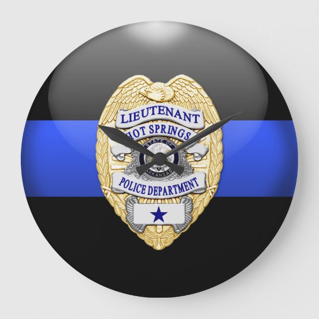 Thin Blue Line - Custom Lt Large Clock (Front)