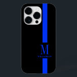 Thin Blue Line Custom Monogram Case-Mate iPhone 14 Pro Case<br><div class="desc">A Thin Blue Line custom monogram phone case.</div>