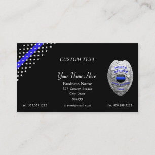 Thin Blue Line Custom Patch and Badge Business Card