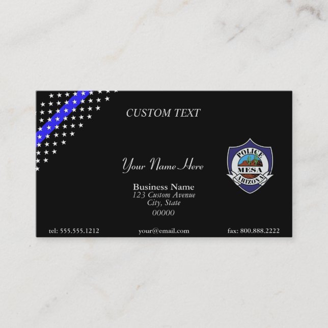Thin Blue Line Custom Patch Business Card (Front)