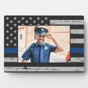 Thin Blue Line Custom Photo PoliceOfficer Plaque