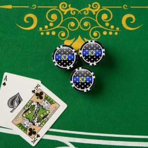 Thin Blue Line Custom Poker Chips