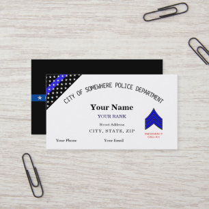 Thin Blue Line Custom Police Business Card